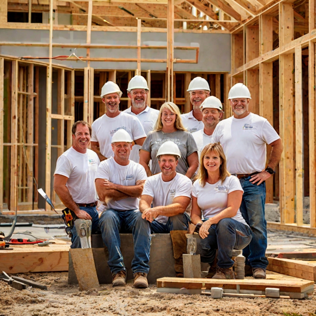 Professional roof repair team working on a residential project